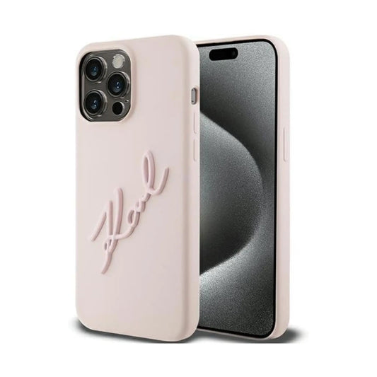 Karl Lagerfeld Hülle Silicone Karl Script Pink – iPhone 15 Pro