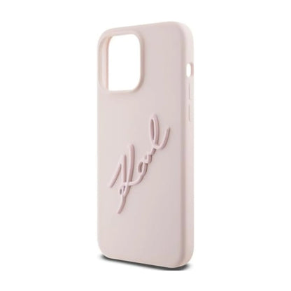Karl Lagerfeld Hülle Silicone Karl Script Pink – iPhone 15 Pro