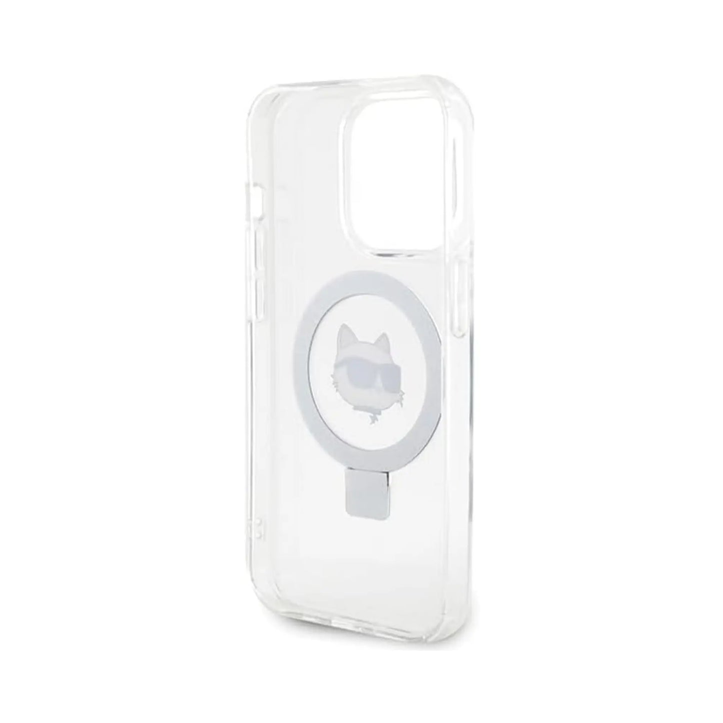 Karl Lagerfeld Ringständer Choupette Head MagSafe Hardcase KLHMP15XHMRSCHH, Weiß - iPhone 15 Pro Max