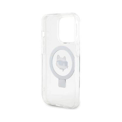 Karl Lagerfeld Ringständer Choupette Head MagSafe Hardcase KLHMP15XHMRSCHH, Weiß - iPhone 15 Pro Max