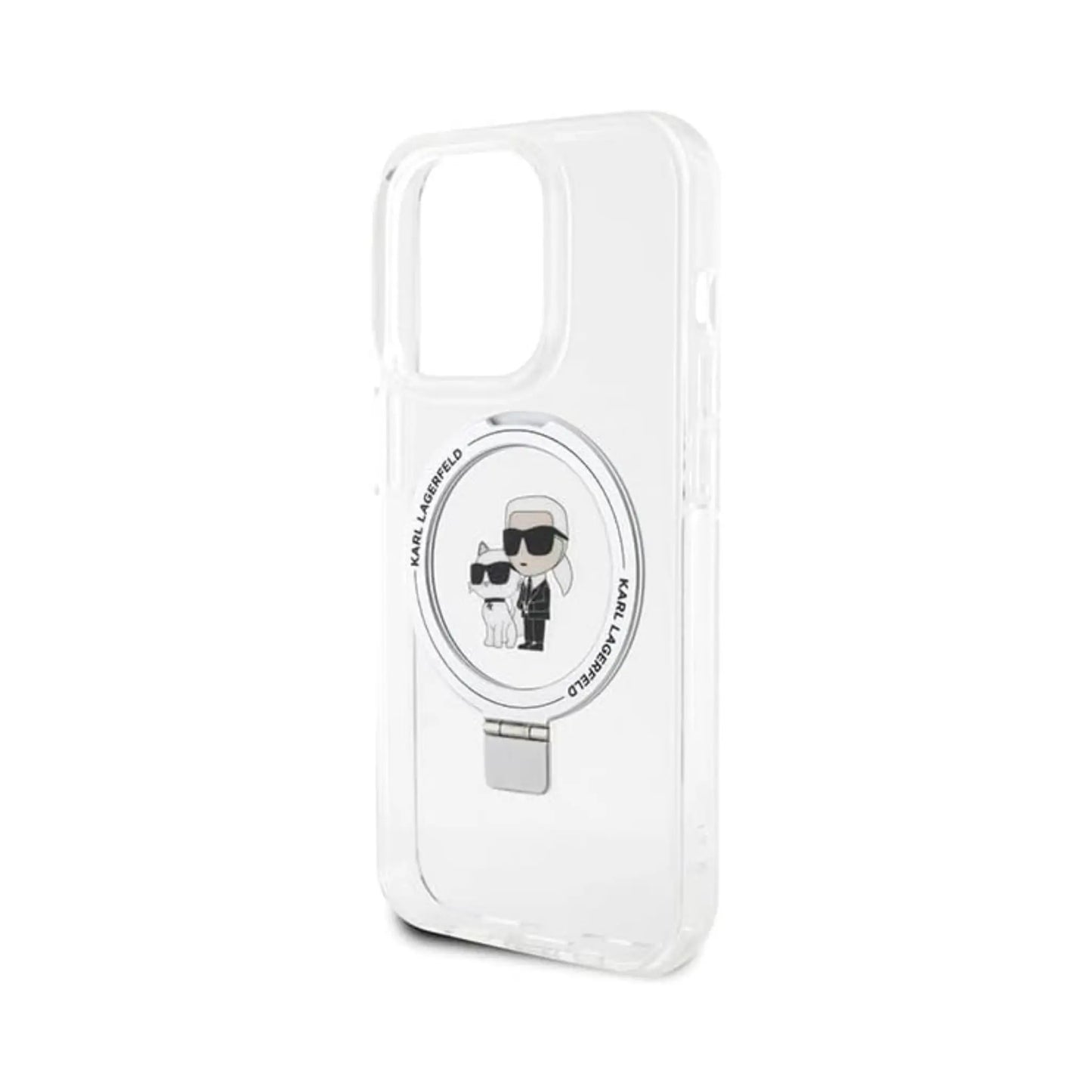 Karl Lagerfeld Ring Stand Karl & Choupette MagSafe Case, Weiß - iPhone 13 Pro / 13