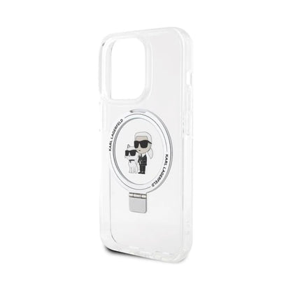 Karl Lagerfeld Ring Stand Karl & Choupette MagSafe Case, Weiß - iPhone 14 Pro Max
