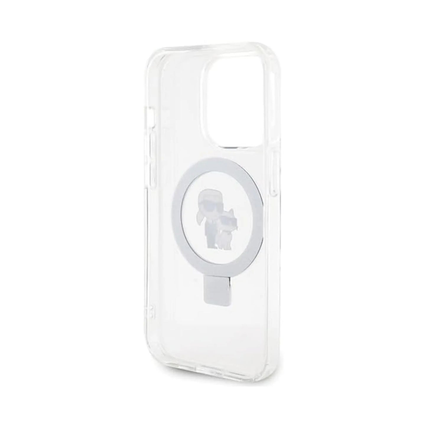 Karl Lagerfeld Ring Stand Karl & Choupette MagSafe Case, Weiß - iPhone 14 Pro Max