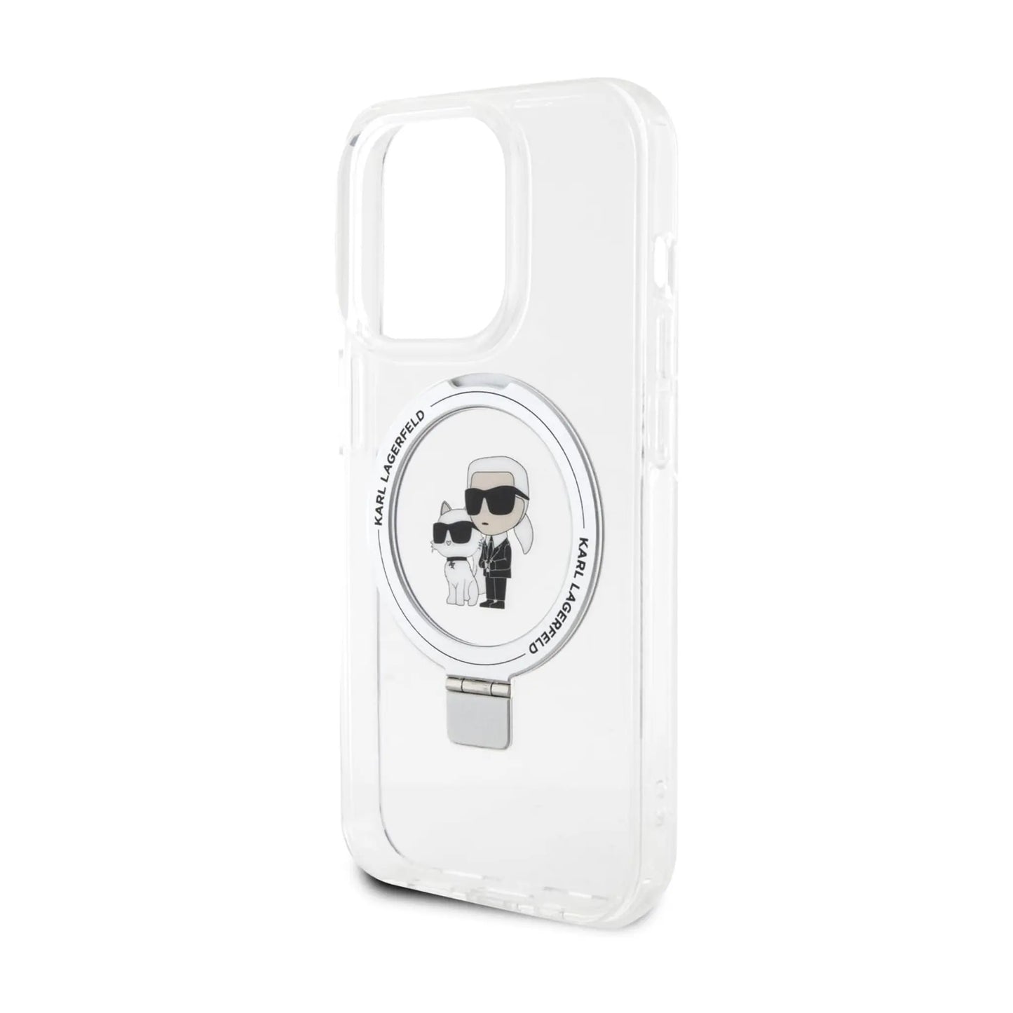 Karl Lagerfeld Hülle KLHMP15XHMRSKCH Ring Stand Karl & Choupette MagSafe Transparent – iPhone 15 Pro Max