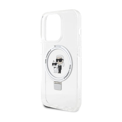 Karl Lagerfeld Hülle KLHMP15XHMRSKCH Ring Stand Karl & Choupette MagSafe Transparent – iPhone 15 Pro Max