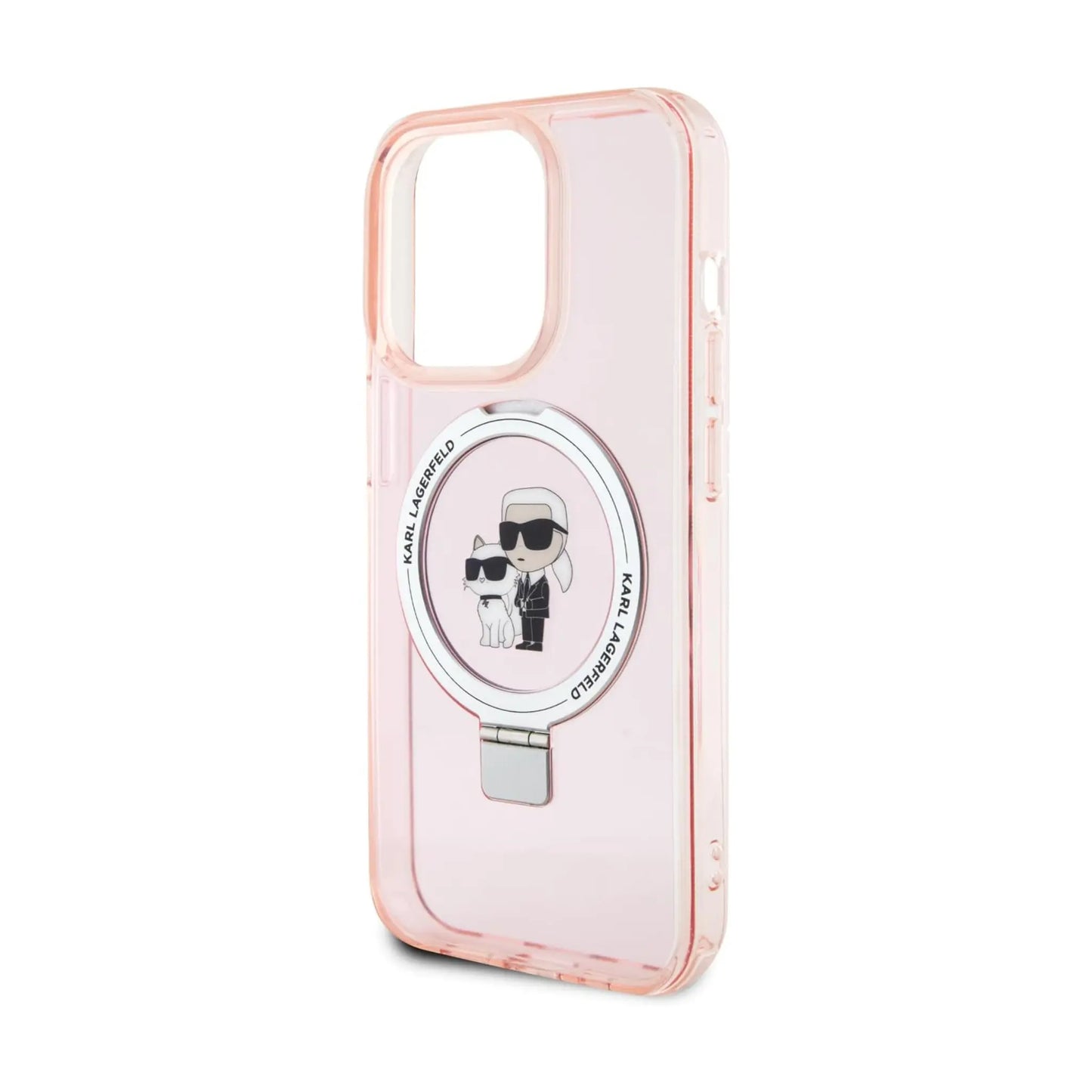 Karl Lagerfeld Ring Stand Karl & Choupette MagSafe - iPhone 15 Pro Case (pink)