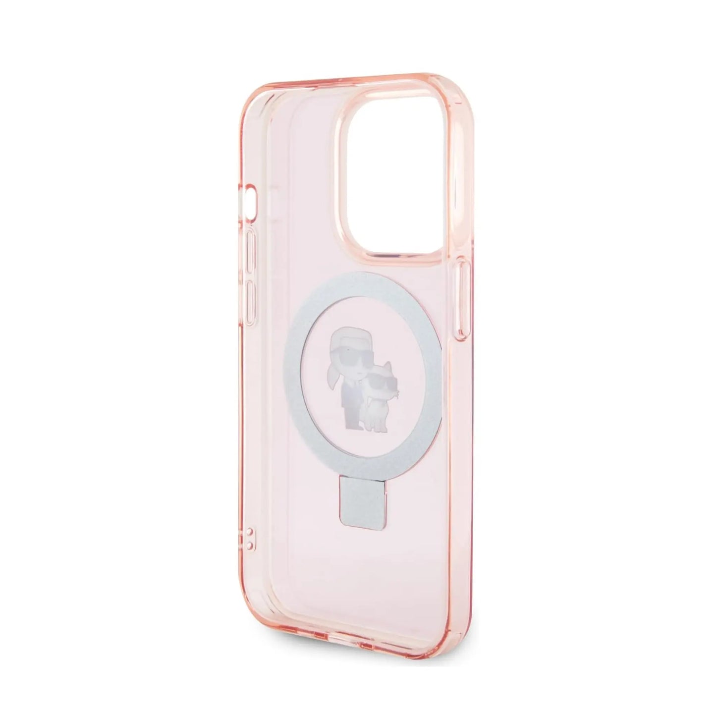 Karl Lagerfeld Ring Stand Karl & Choupette MagSafe - iPhone 15 Pro Case (pink)