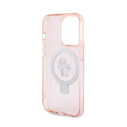 Karl Lagerfeld Ring Stand Karl & Choupette MagSafe - iPhone 15 Pro Case (pink)