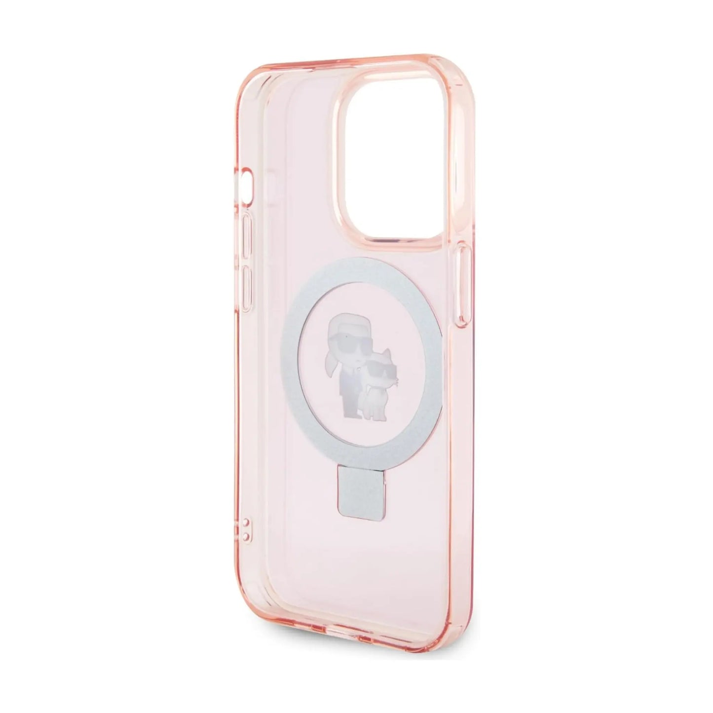 Karl Lagerfeld Ring Stand Karl & Choupette MagSafe Case, Pink - iPhone 15 Pro Max