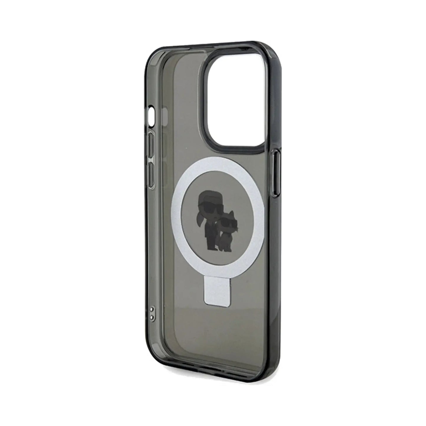 Karl Lagerfeld Ring Stand Karl & Choupette MagSafe Case, Schwarz - iPhone 14 Pro