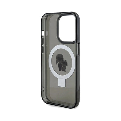 Karl Lagerfeld Ring Stand Karl & Choupette MagSafe Case, Schwarz - iPhone 14 Pro