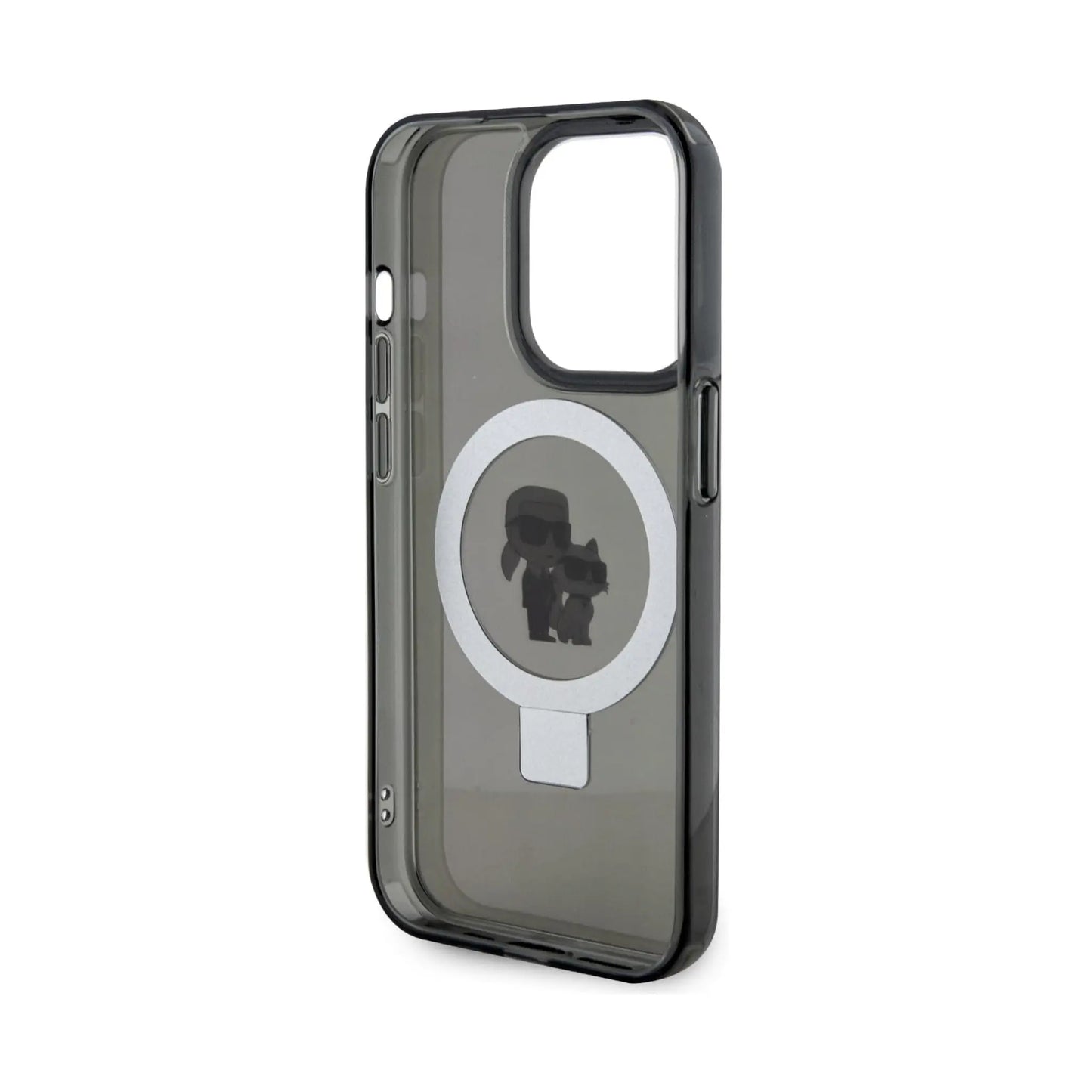 Karl Lagerfeld Ring Stand Karl & Choupette Case KLHMP15XHMRSKCK, Schwarz - iPhone 15 Pro Max