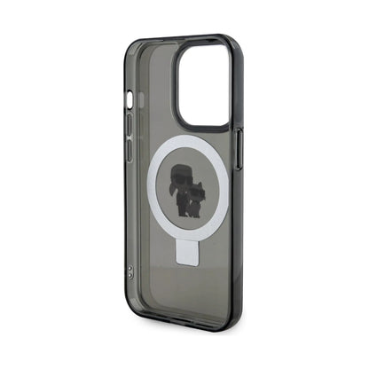 Karl Lagerfeld Ring Stand Karl & Choupette Case KLHMP15XHMRSKCK, Schwarz - iPhone 15 Pro Max