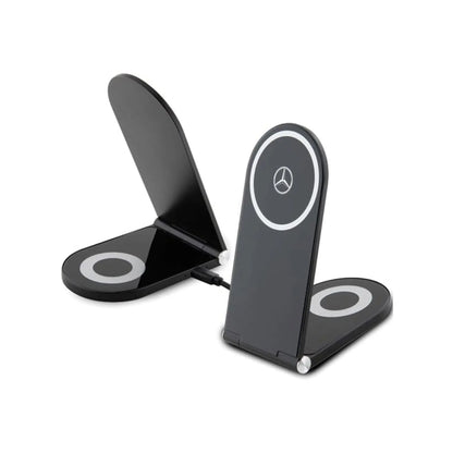 Mercedes Ladegerät Silver Stars MagSafe 2-in-1 15W Schwarz