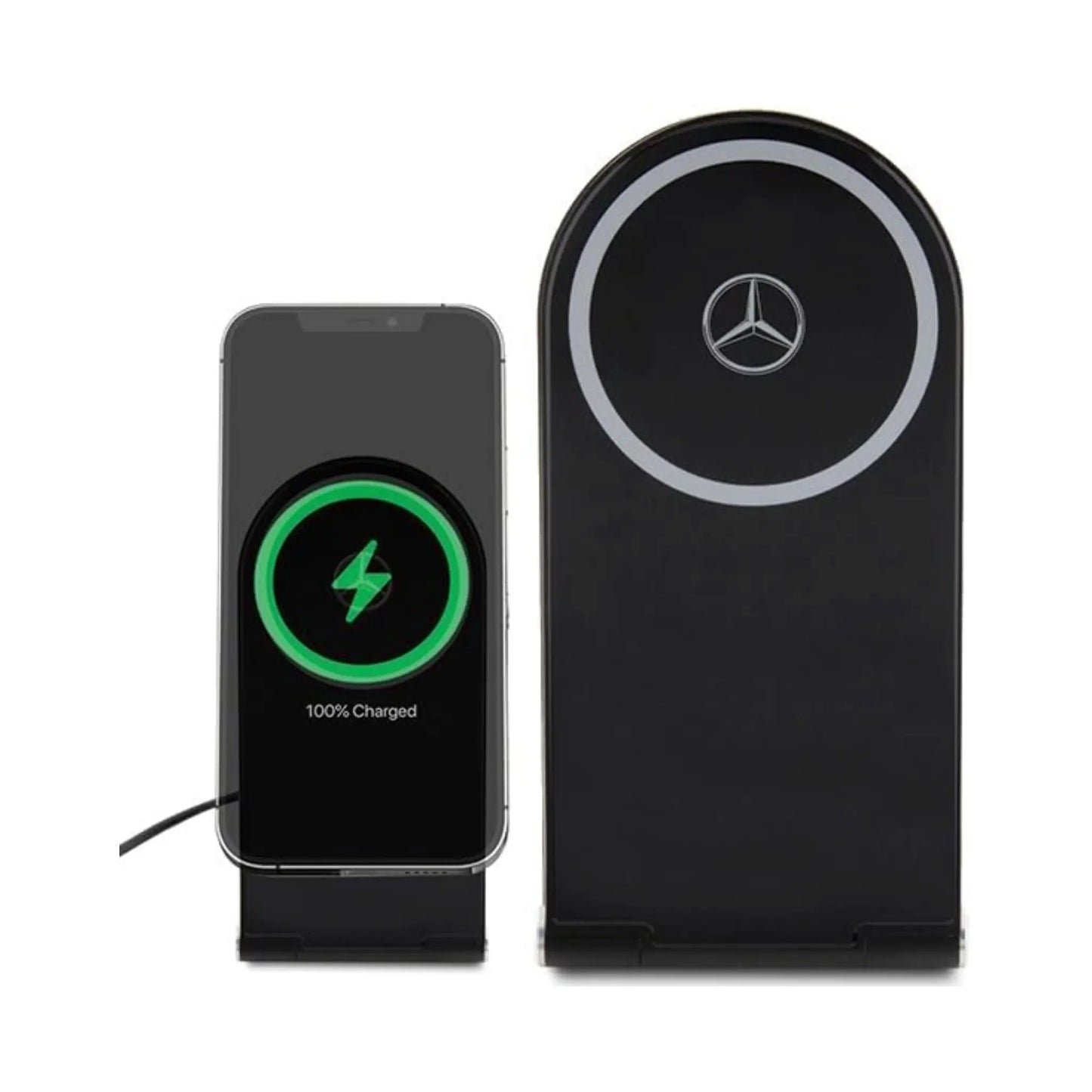 Mercedes Ladegerät Silver Stars MagSafe 2-in-1 15W Schwarz