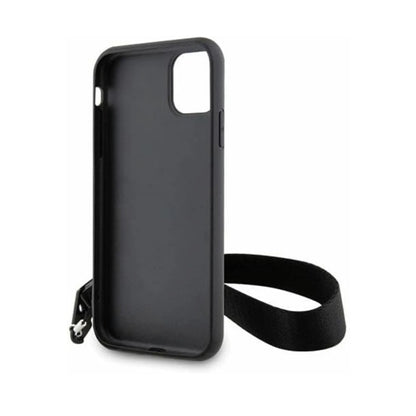 Karl Lagerfeld Hülle Monogram Losange Saffiano Lanyard Schwarz – iPhone 11