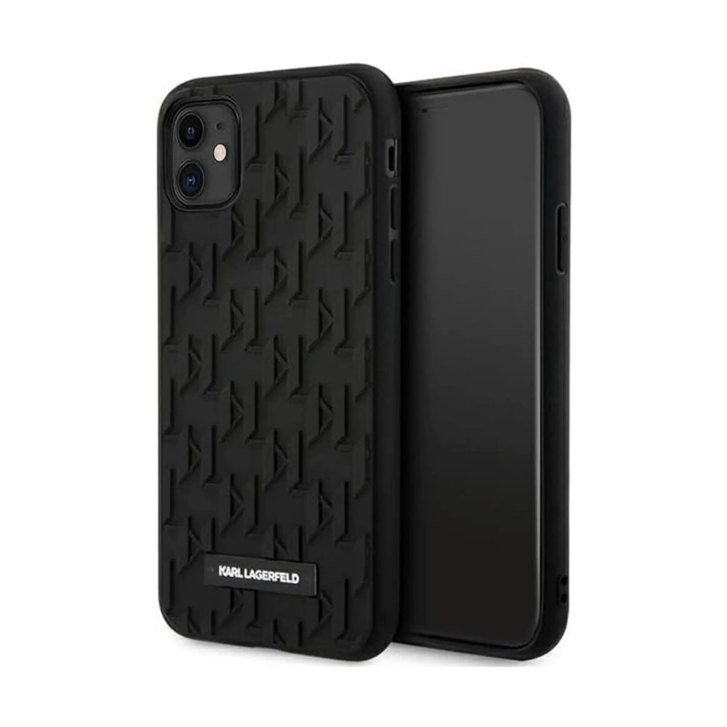 Karl Lagerfeld Monogramm 3D-Muster Case, Schwarz - iPhone 11