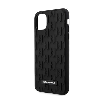 Karl Lagerfeld Monogramm 3D-Muster Case, Schwarz - iPhone 11