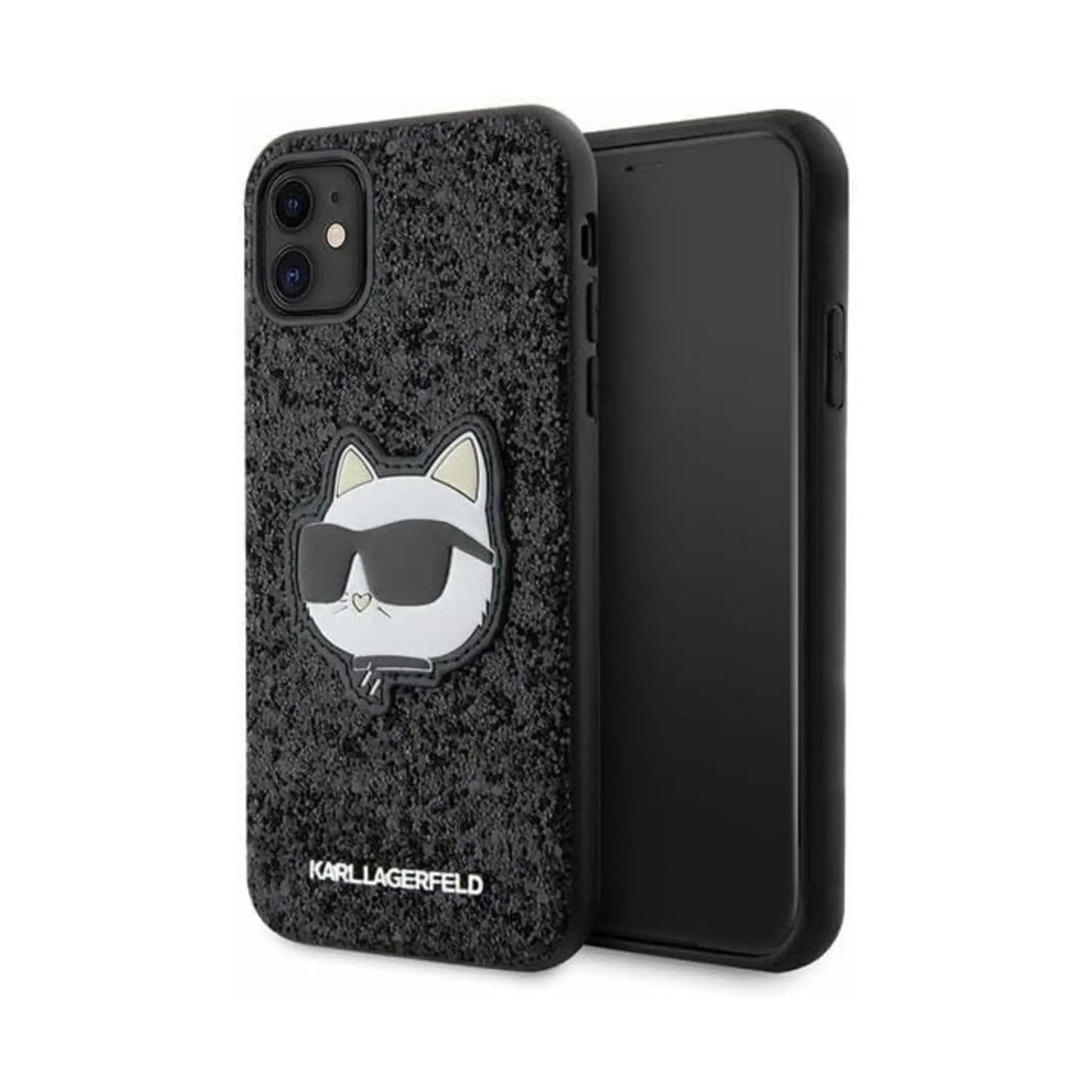 Karl Lagerfeld Hülle KLHCN61G2CPK Glitter Choupette Patch Schwarz – iPhone 11 / XR