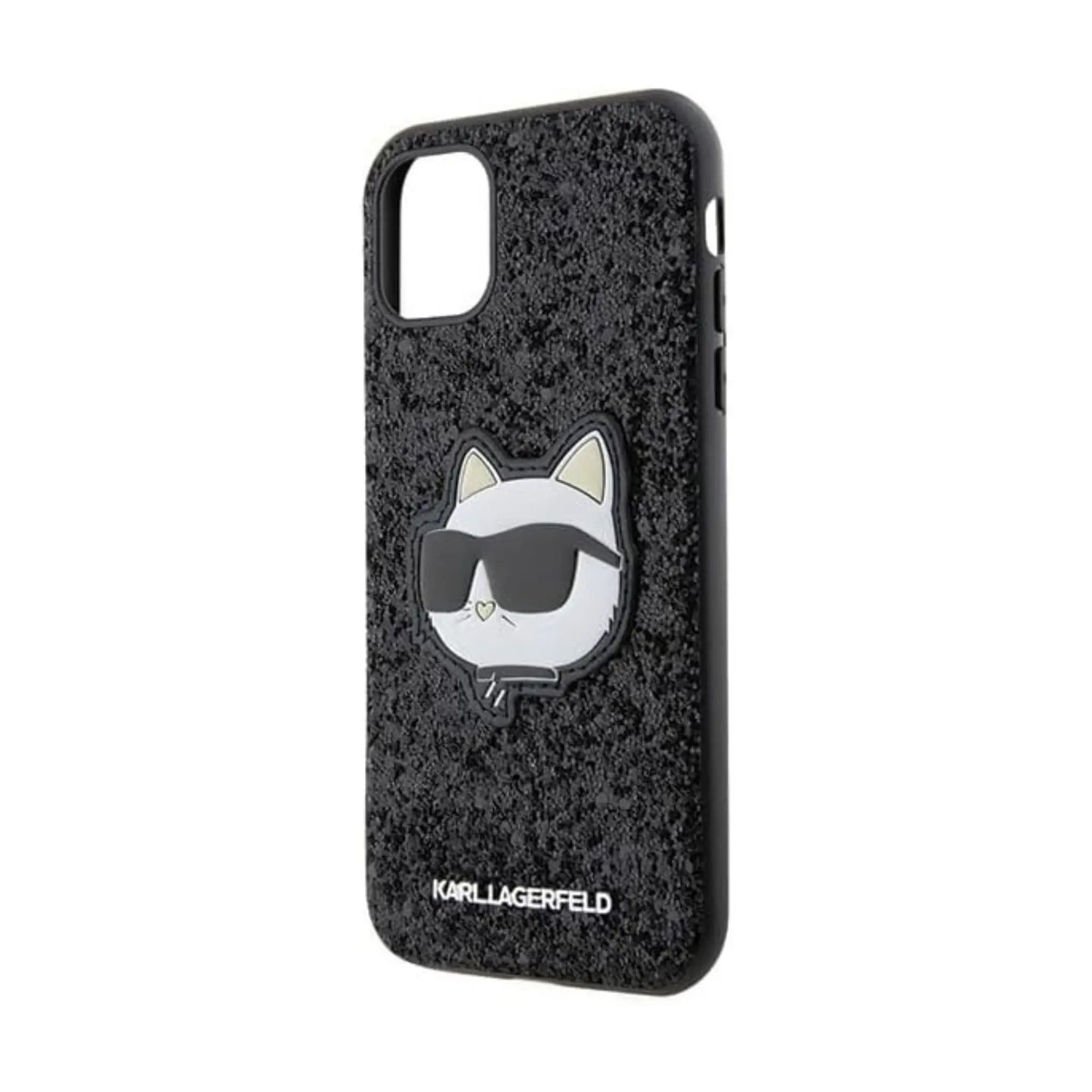 Karl Lagerfeld Hülle KLHCN61G2CPK Glitter Choupette Patch Schwarz – iPhone 11 / XR