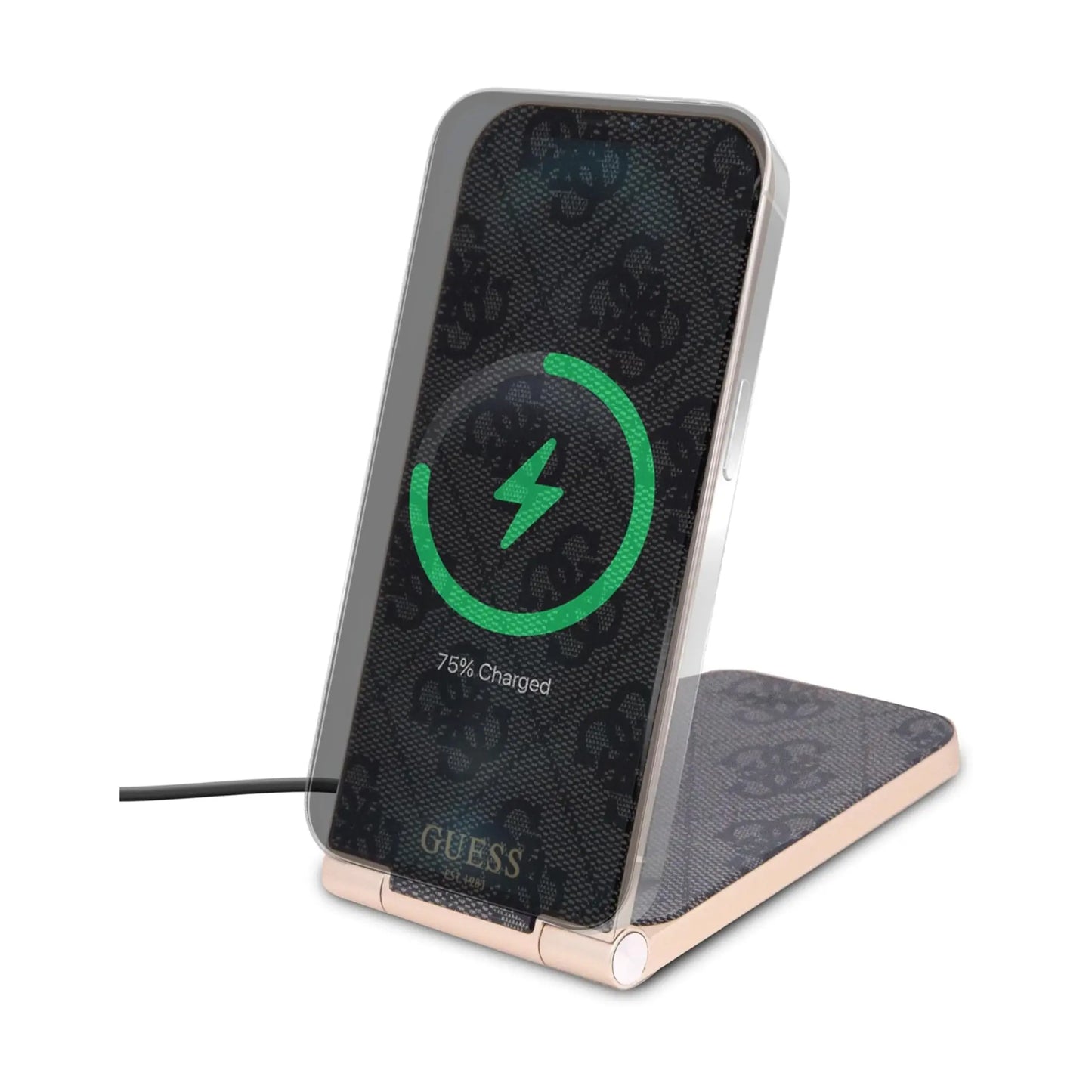 Guess Magnetic Desk Charger 4G Muster - Schwarz