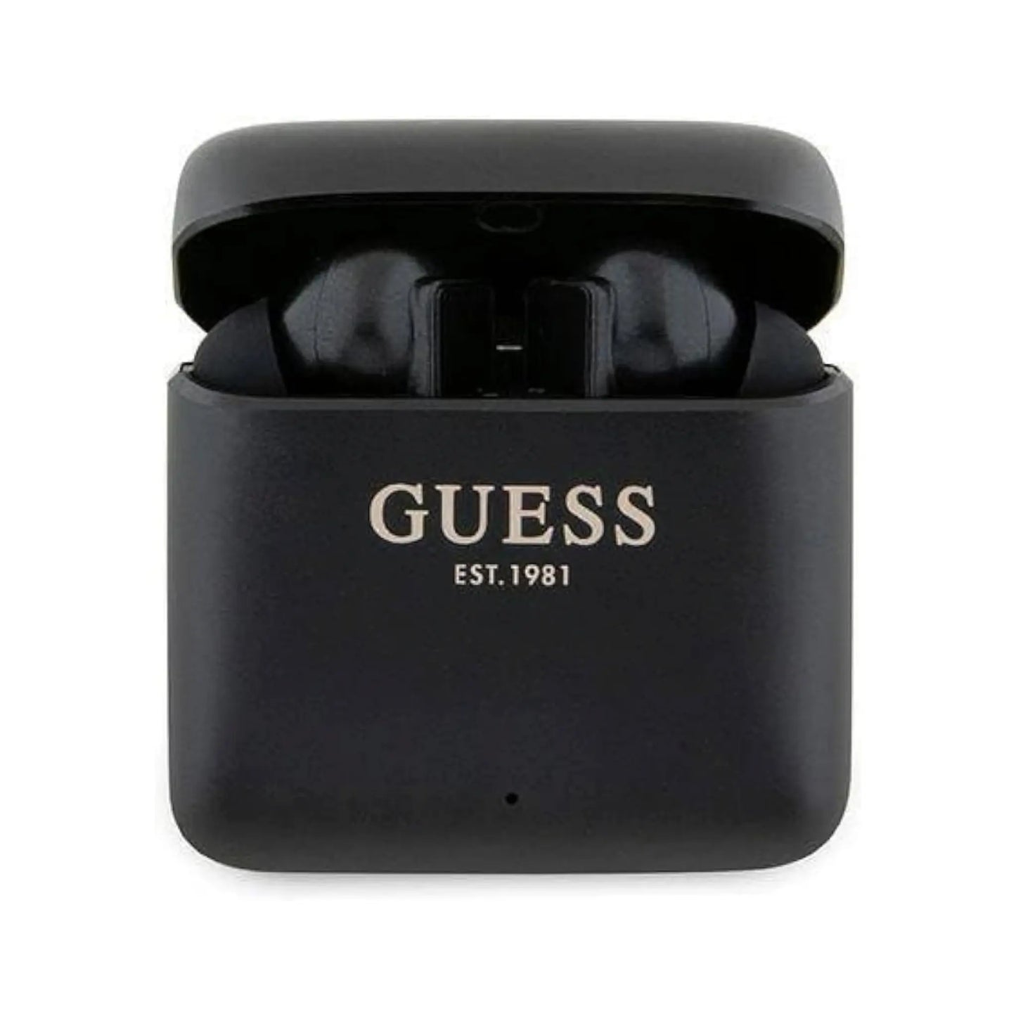 Guess Printed Logo Bluetooth TWS Kopfhörer mit Ladeetui - Schwarz