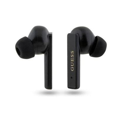 Guess Printed Logo Bluetooth TWS Kopfhörer mit Ladeetui - Schwarz