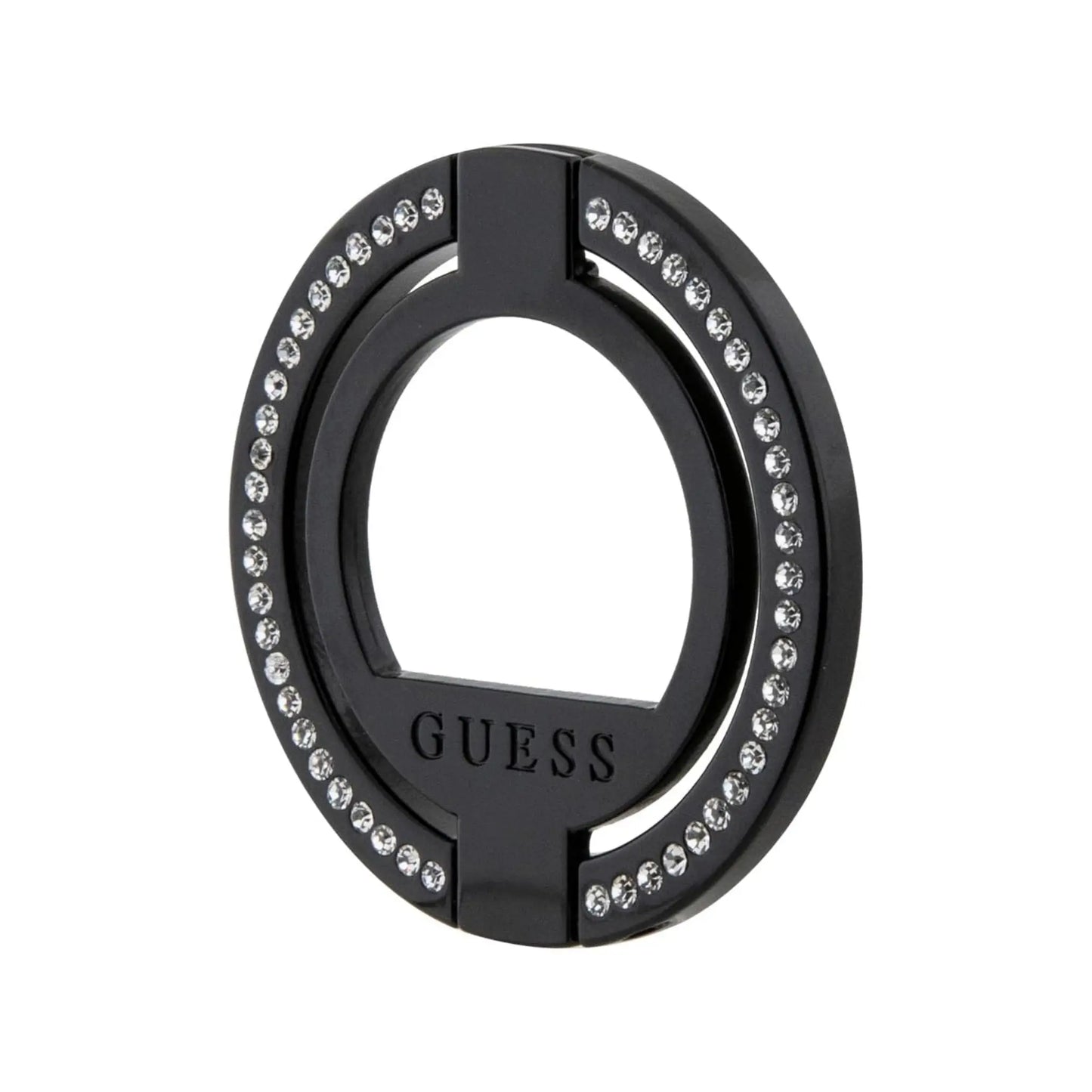 Guess GUMRSALDGK Hülle Ringständer Strass Schwarz Für Magsafe