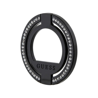 Guess GUMRSALDGK Hülle Ringständer Strass Schwarz Für Magsafe