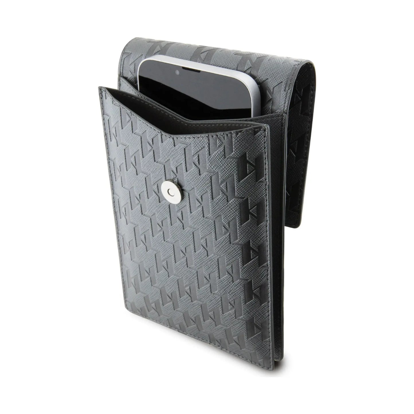 Karl Lagerfeld Saffiano Monogramm Ikonik Tasche - Silber