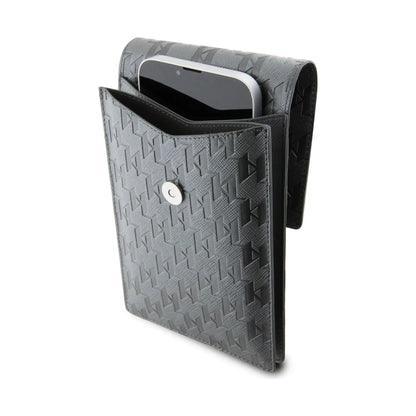 Karl Lagerfeld Saffiano Monogramm Ikonik Tasche - Silber
