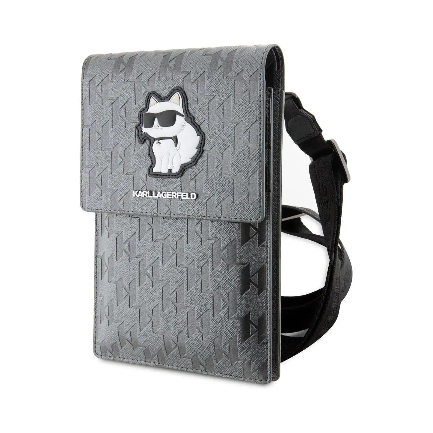 Karl Lagerfeld Saffiano Monogramm Choupette Tasche KLWBSAKHPCG - Grau