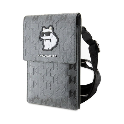 Karl Lagerfeld Saffiano Monogramm Choupette Tasche KLWBSAKHPCG - Grau