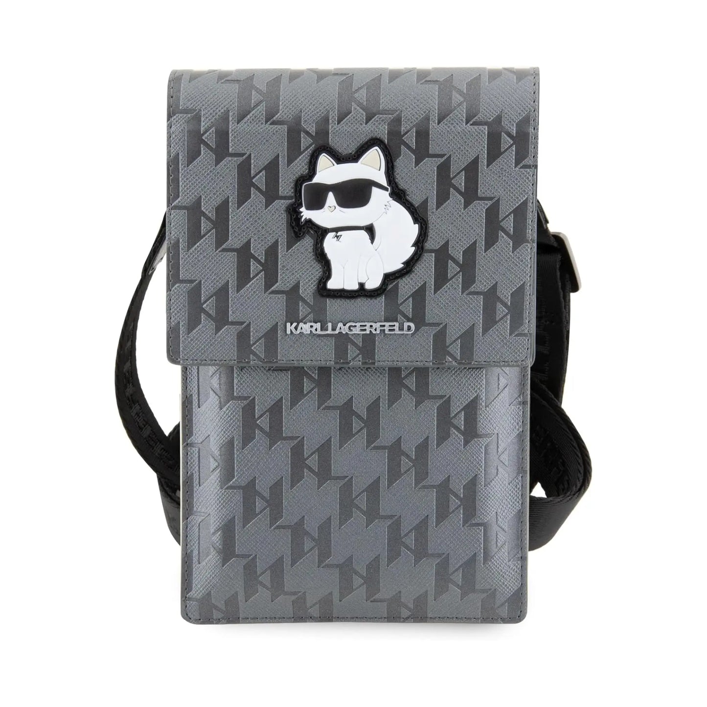 Karl Lagerfeld Saffiano Monogramm Choupette Tasche KLWBSAKHPCG - Grau