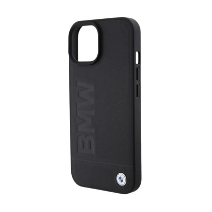 BMW Hülle Leather Hot Stamp Schwarz – iPhone 15