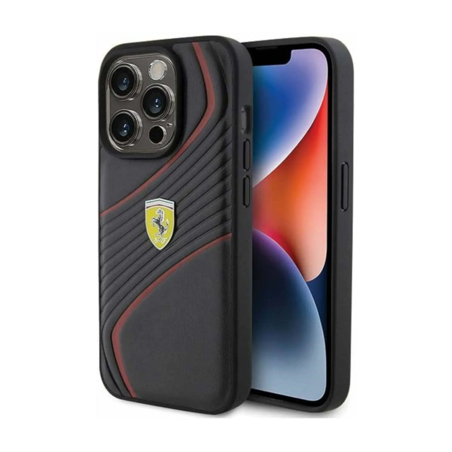 Ferrari Twist Metal Case, Schwarz – iPhone 15 Pro