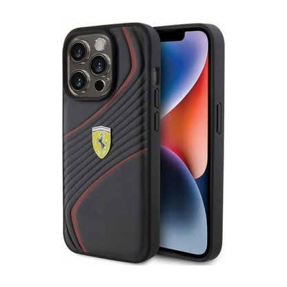 Ferrari Twist Metal Case, Schwarz – iPhone 15 Pro