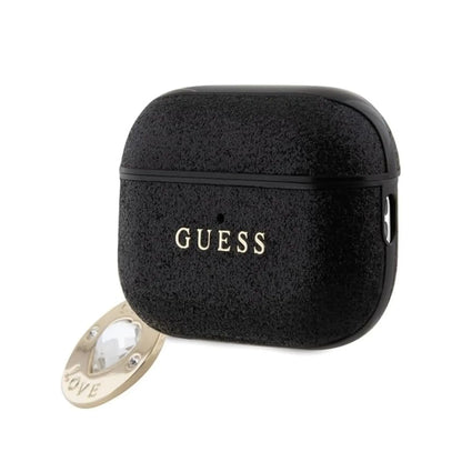 Guess GUAP2PGEHCDK Hülle Glitzer Herz Charm Schwarz - AirPods Pro 2