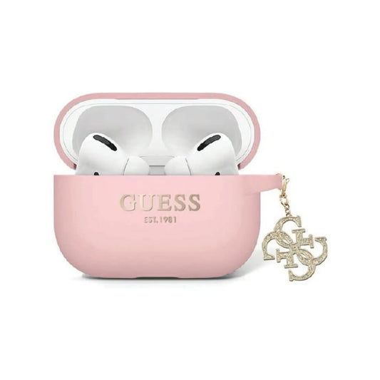 Guess AirPods Pro 2 Hülle GUAP2LECG4P, Rosa – Silikon Glitter Anhänger