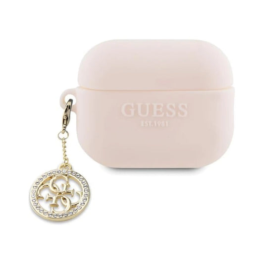 Guess AirPods Pro 2 Hülle 3D Rubber 4G Diamond Charm - Rosa