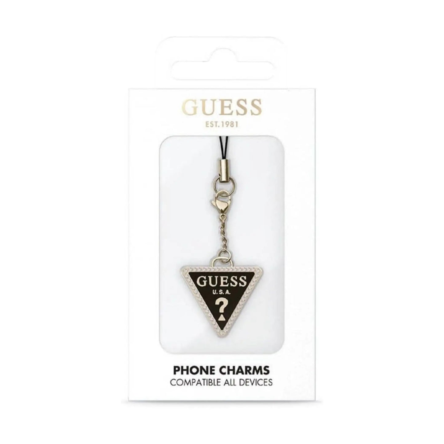 Guess Phone Strap Triangle Diamond Charm Strass