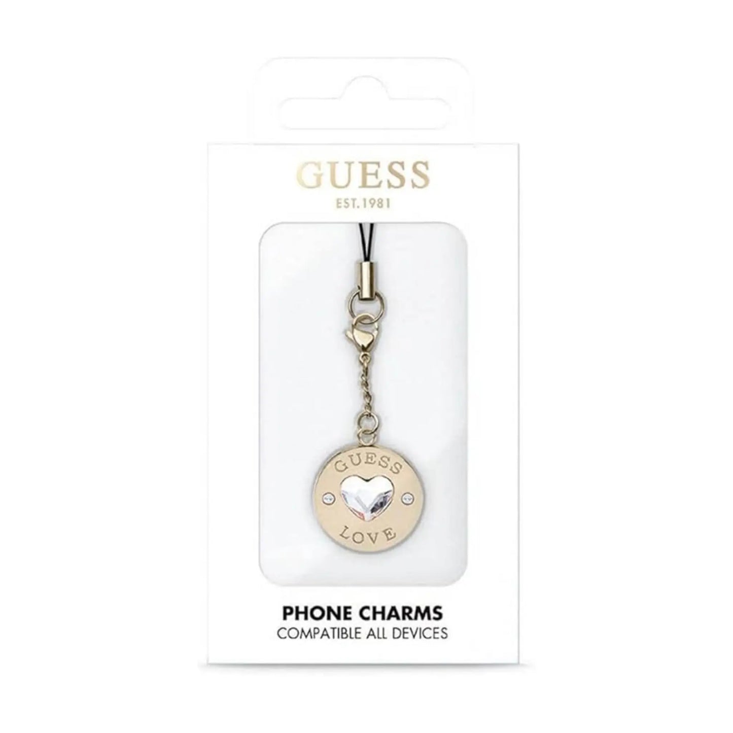 Guess Phone Strap Heart Diamond Charm Strass