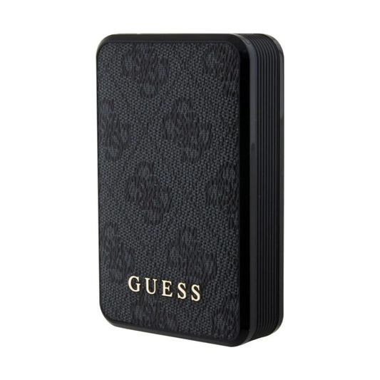 Guess Powerbank GUPB10DP4GEGK 10000mAh 18W 4G Leder Metall Logo - Schwarz