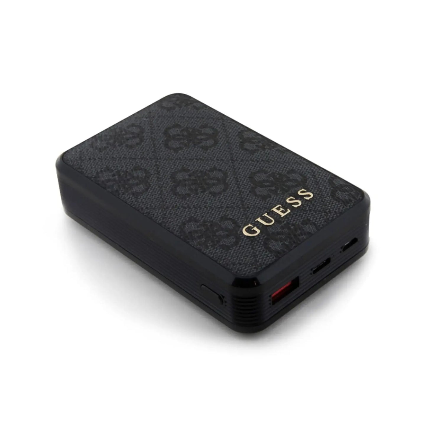 Guess Powerbank GUPB10DP4GEGK 10000mAh 18W 4G Leder Metall Logo - Schwarz