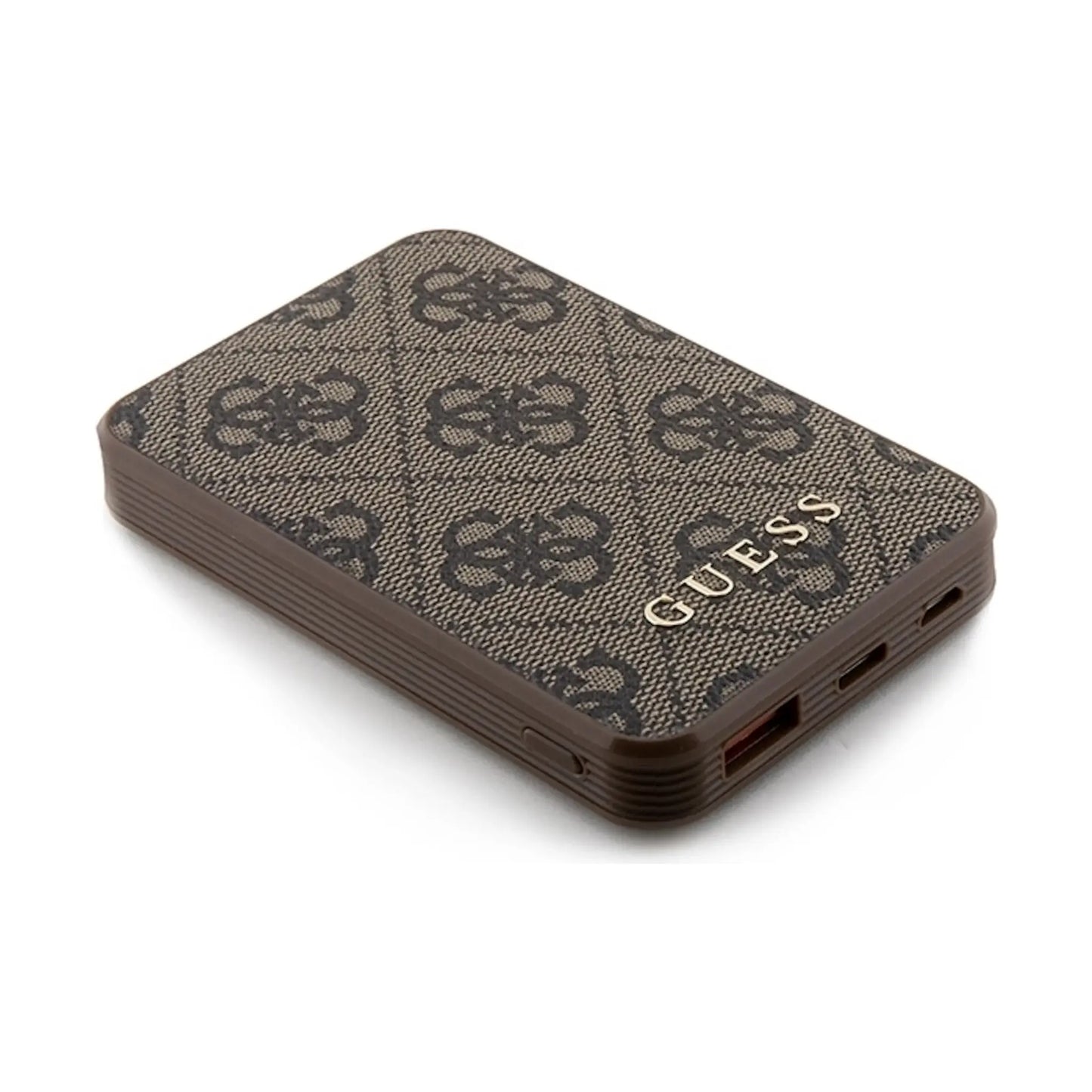 Guess Powerbank GUPB5LP4GEGW 5000mAh 15W 4G Leder Metall Logo - Braun