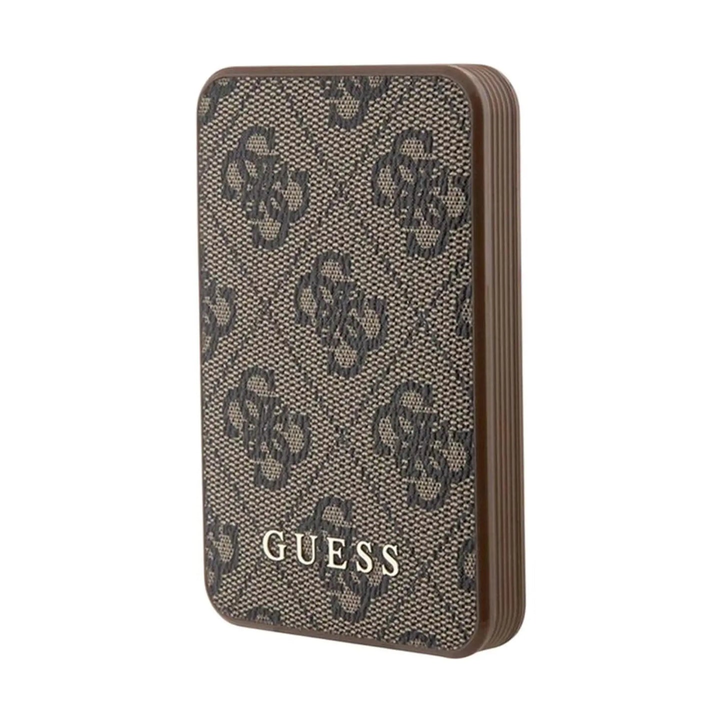 Guess Powerbank GUPB5LP4GEGW 5000mAh 15W 4G Leder Metall Logo - Braun