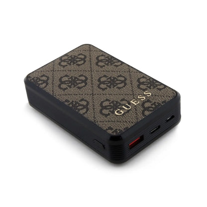 Guess Powerbank GUPB10DP4GEGW 10000mAh 18W 4G Leder Metall Logo - Braun