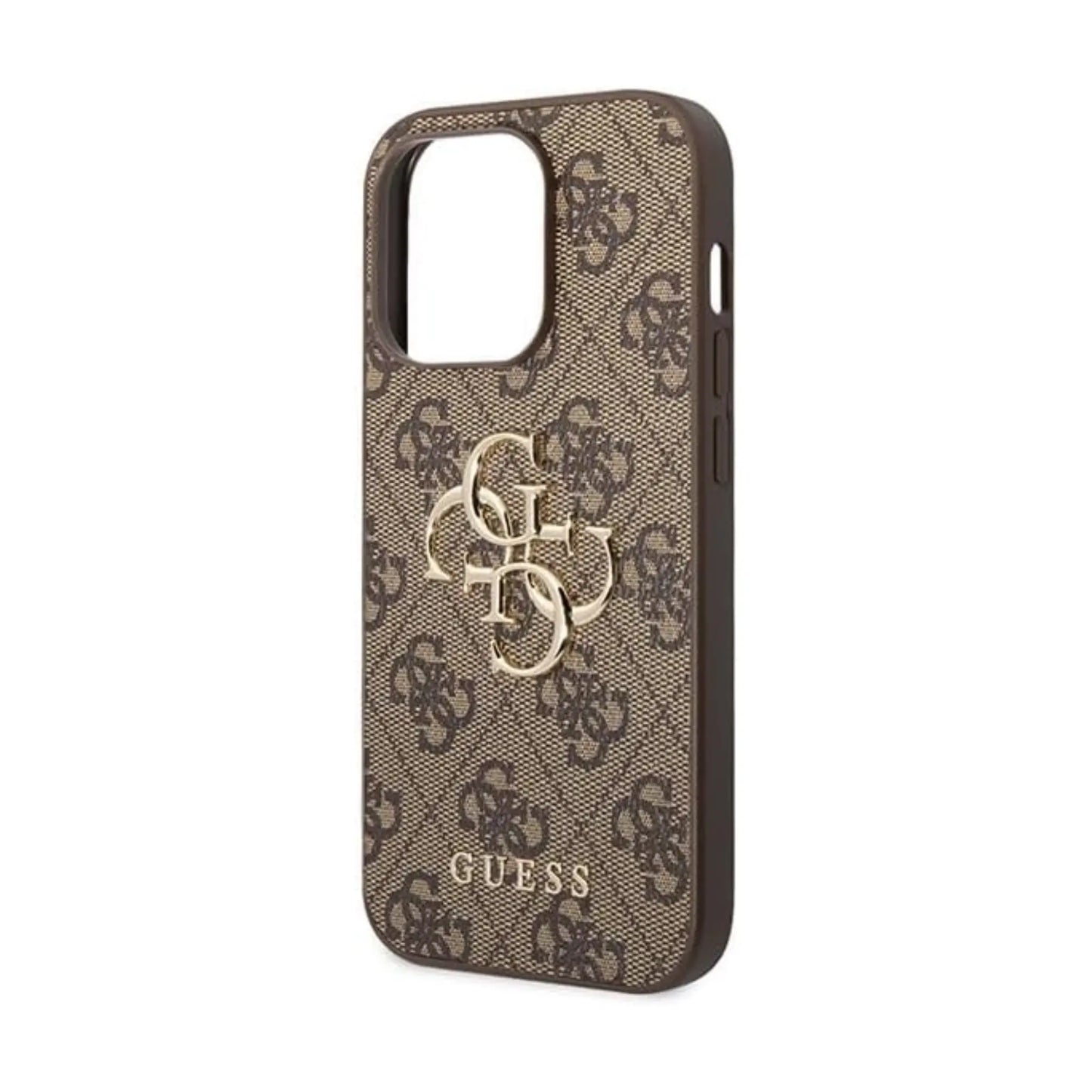 Guess Hülle PU 4G Metal Logo Braun – iPhone 15 Pro