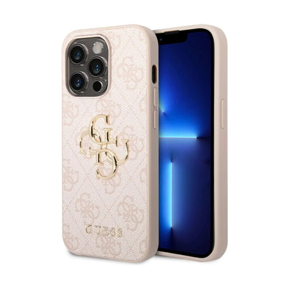 Guess 4G Metal Logo Case, Pink - iPhone 15 Pro