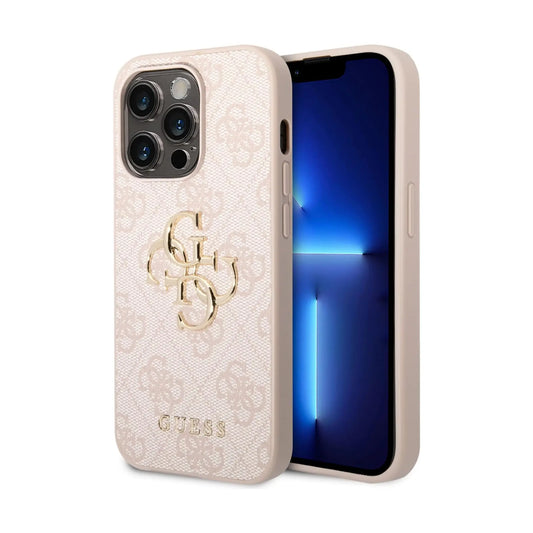 Guess 4G Metal Logo Case, Pink - iPhone 15 Pro